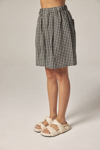 Gingham Easy Shorts | Black/Natural Checkers