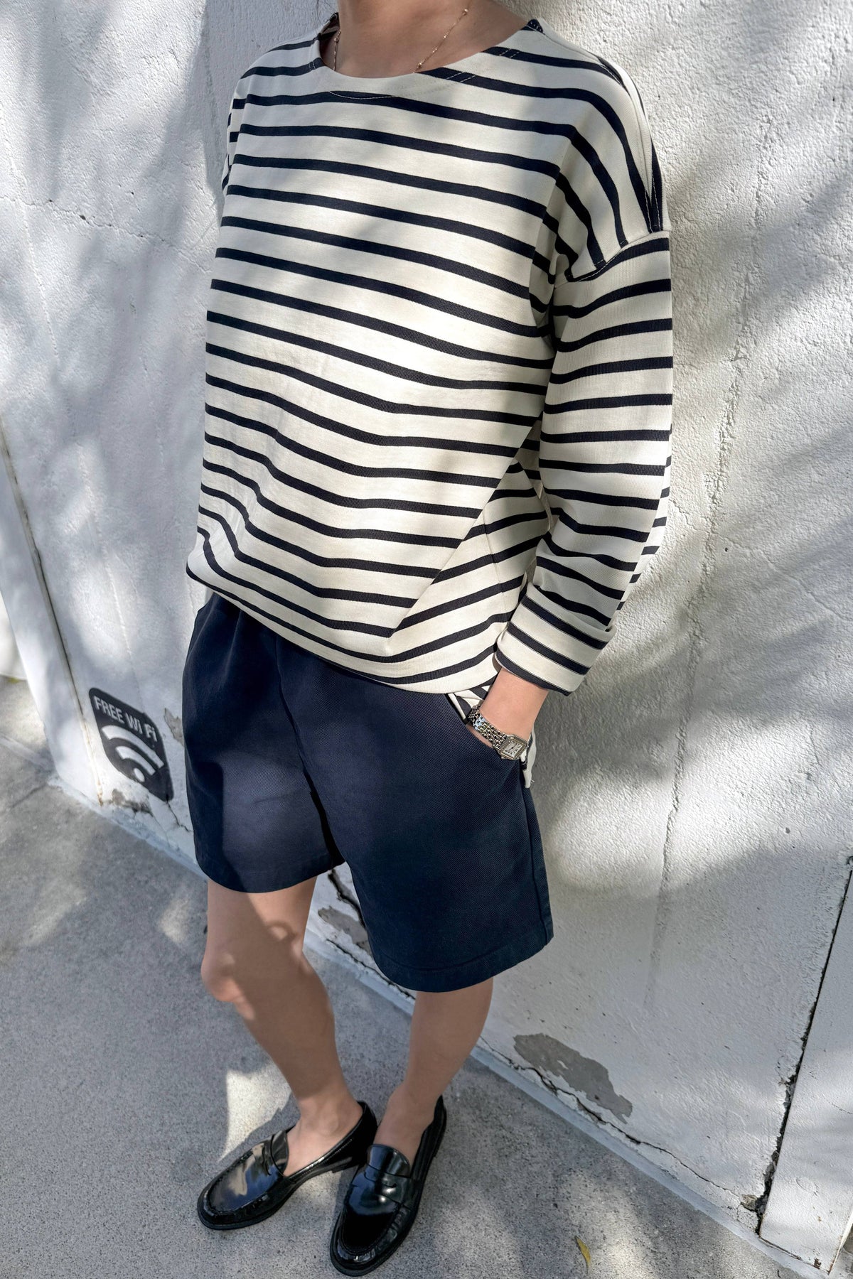 Marseille Top | Navy Stripe On Cream