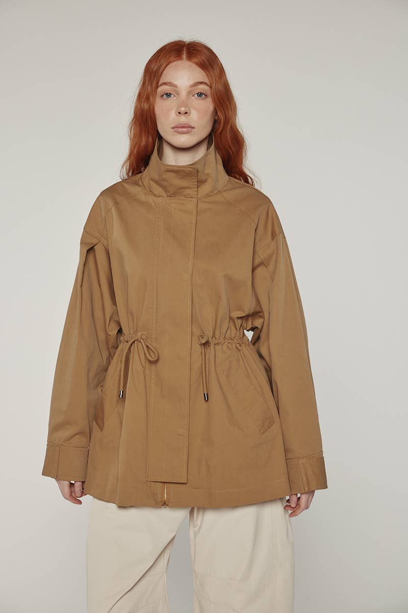 Tie Waist Utility Jacket | Khaki