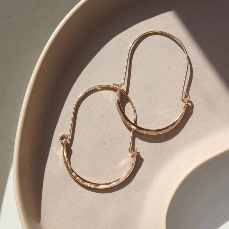 Hammered Paloma Hoops | 14k Gold Fill