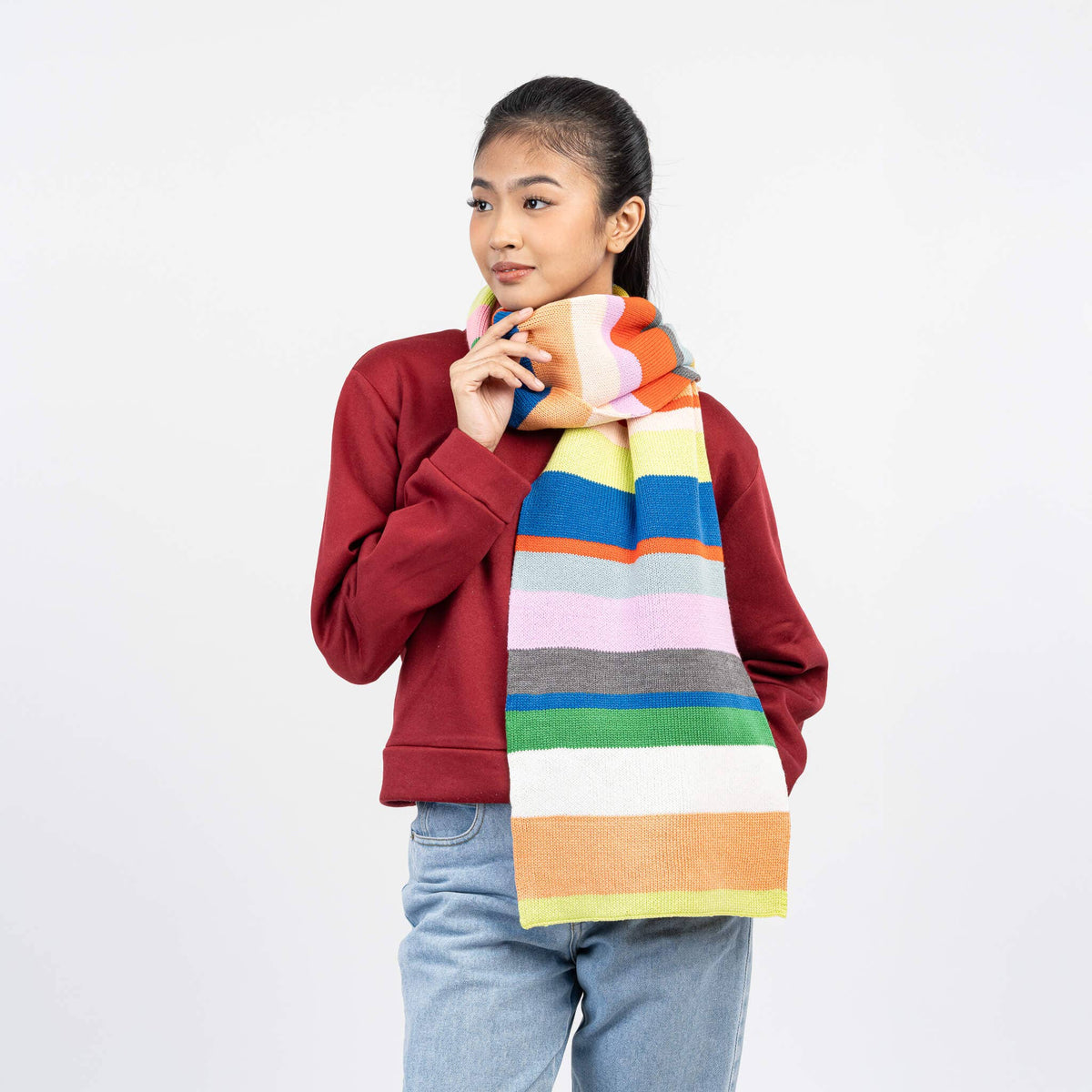 Multi Stripe Big Scarf | Rainbow