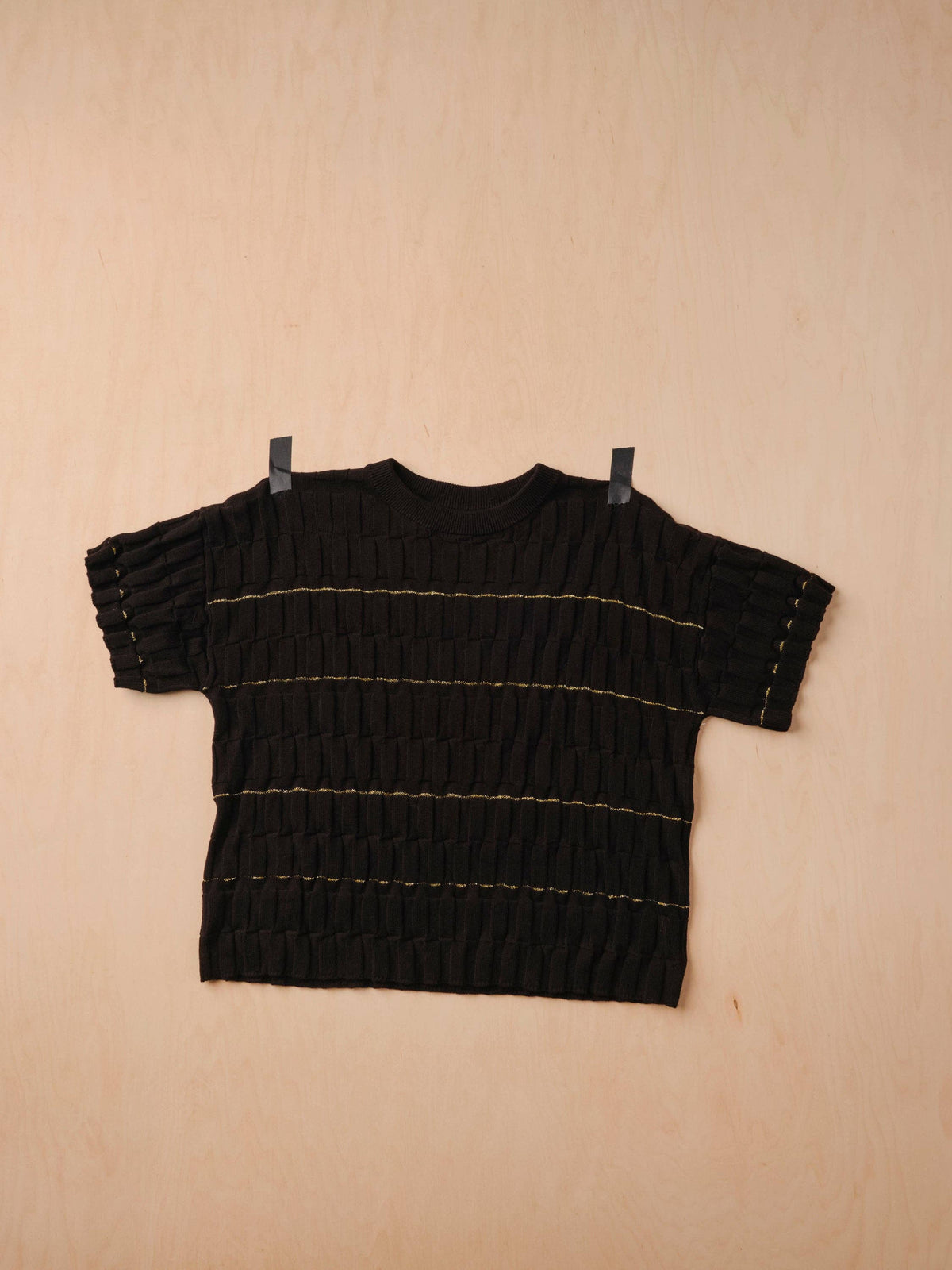 Wiggle Stripe Knit Grid Tee | Pleiades