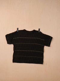 Wiggle Stripe Knit Grid Tee | Pleiades