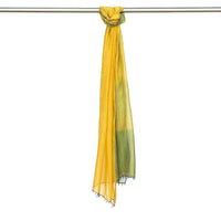 Cotton Silk Scarf | Lime+Orange+Indigo