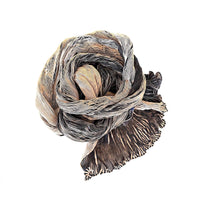 Tie Dyed Silk Scarf | Black+Tan