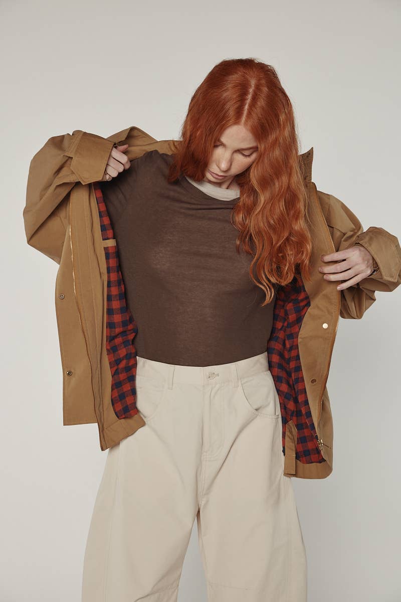 Tie Waist Utility Jacket | Khaki