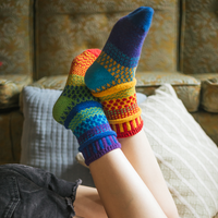 Mismatched Cotton Crew Socks | Rainbow