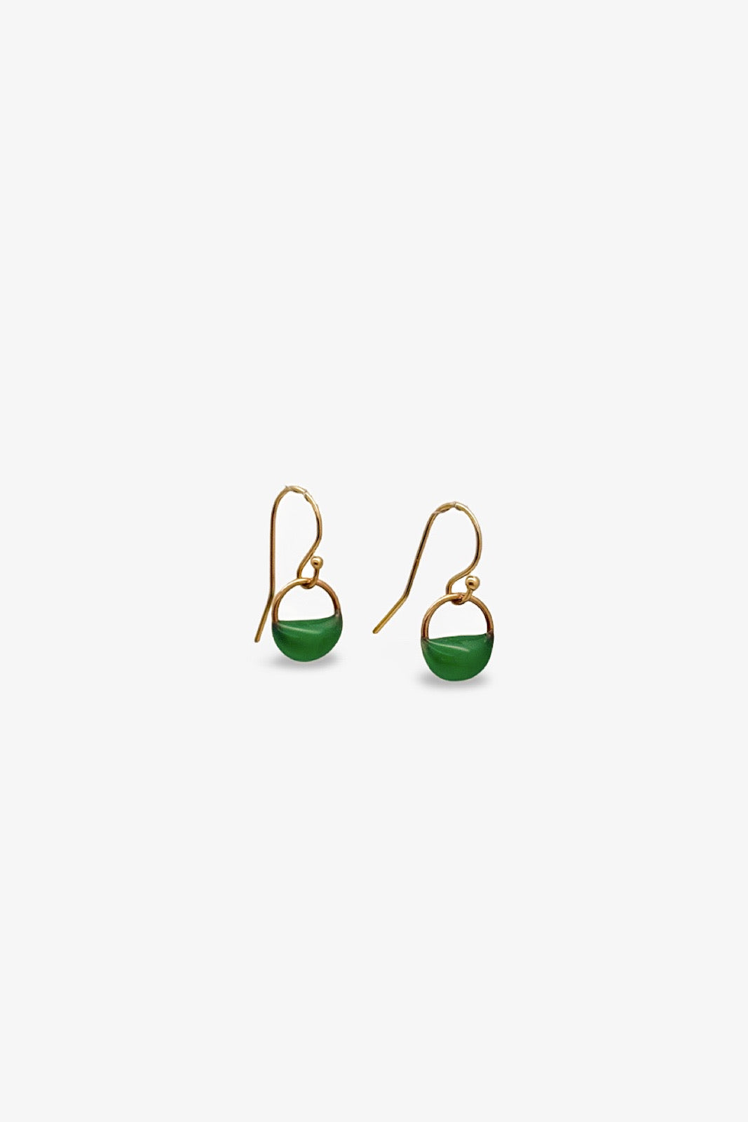 Small Drop Earrings | Jade and 14k GF