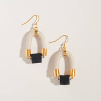 Black Faceted Bead Earrings | Fog Cotton