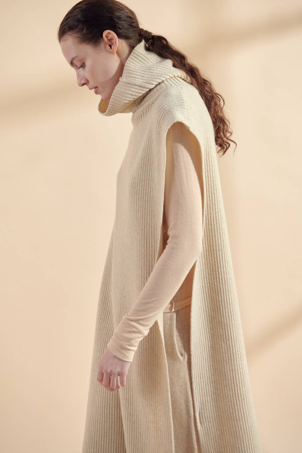 Wool Cashmere Turtleneck Tunic | Oatmeal