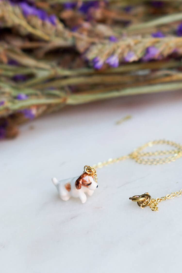 Tiny Jack Russell Puppy Necklace