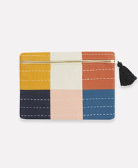 Checkered Pouch Clutch | Cobalt