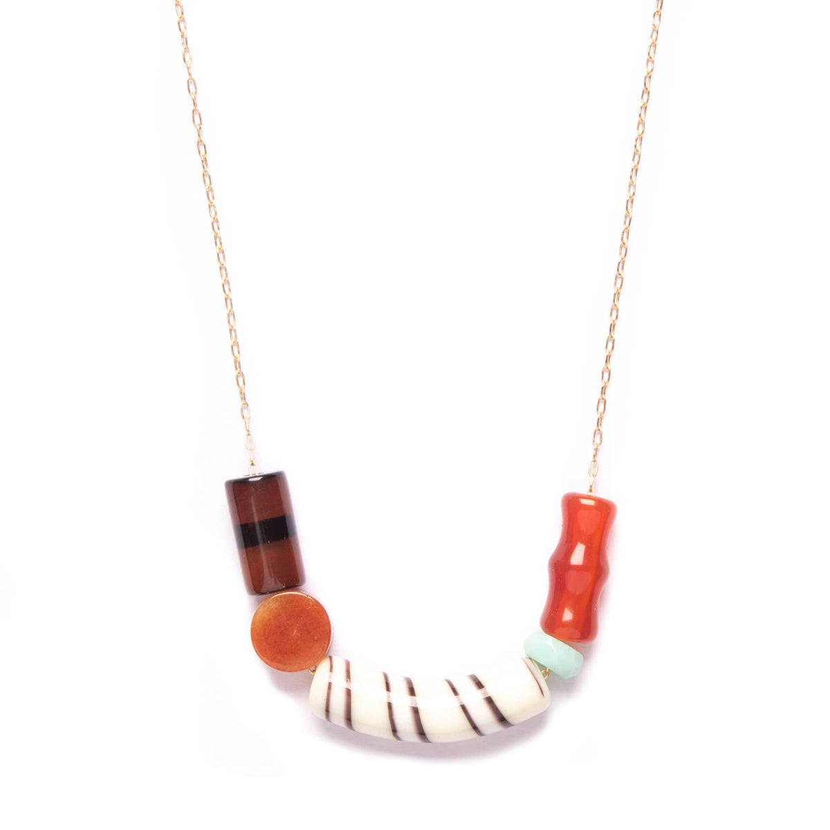 Balance Necklace | Vintage Glass, Peruvian Opal, Agate