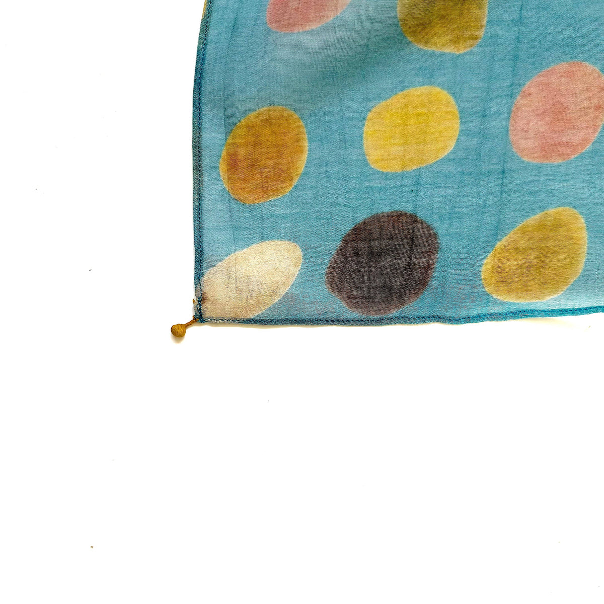 Cotton Silk Scarf | Blue Multi Dots