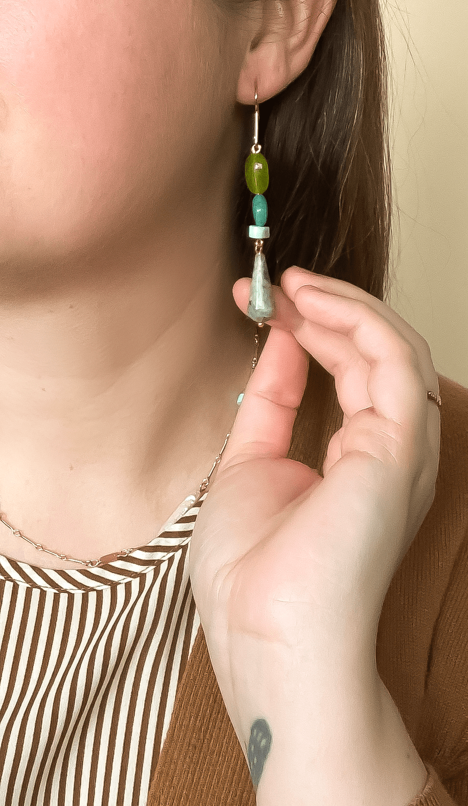 Vitamin Earrings | Jade, Amazonite, African Turquoise