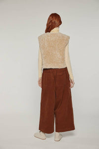 Reversible Faux Fur Short Vest | Oatmeal/Beige