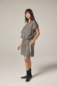 Gingham Easy Shorts | Black/Natural Checkers
