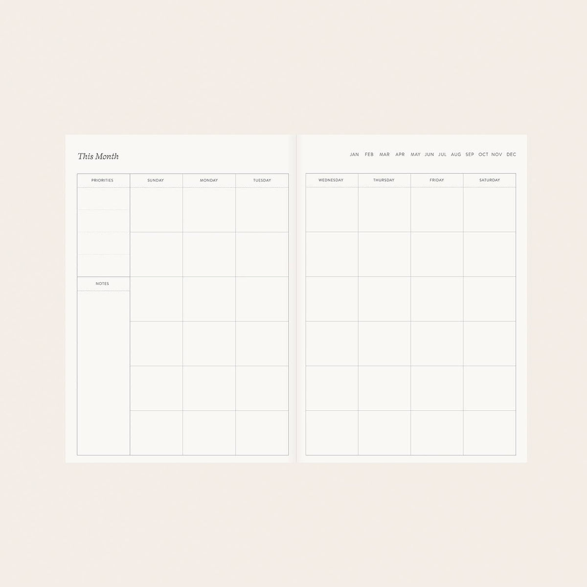 Linen-Bound Undated Weekly Planner | Garden Flora