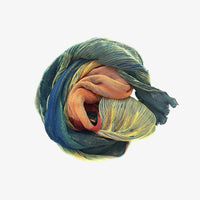Tie Dyed Silk Scarf | Cinnamon Orange Green Blue