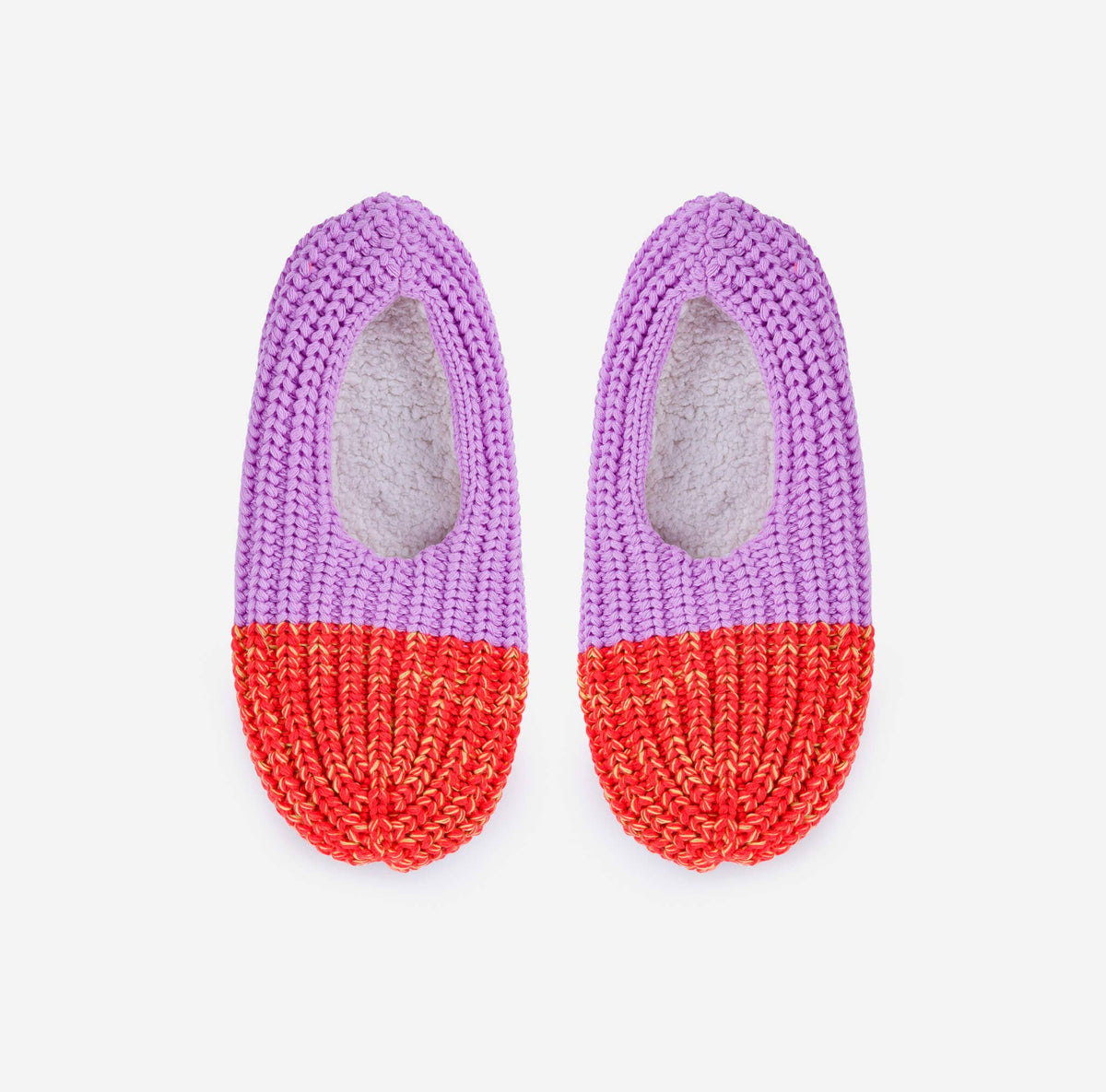 Colorblock Knit Slippers| Poppy Lilac