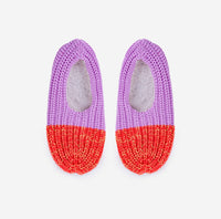 Colorblock Knit Slippers| Poppy Lilac