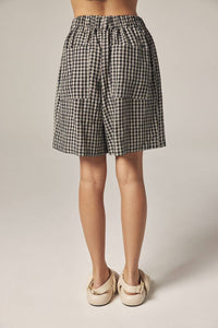 Gingham Easy Shorts | Black/Natural Checkers