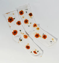 Flower Power Cotton Crew Sock | Cream Floral