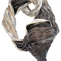 Tie Dyed Silk Scarf | Black+Tan