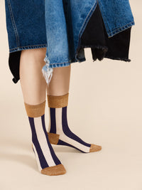 Buro Metallic Crew Socks | Rust