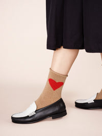 Love Cashmere Crew Socks | Camel