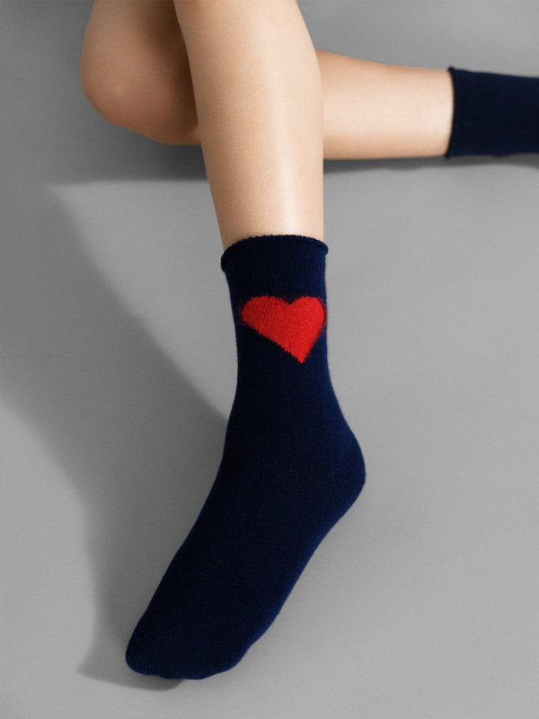 Love Cashmere Crew Socks | Navy