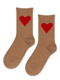 Love Cashmere Crew Socks | Camel