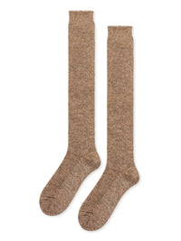 Shaggy Alpaca OTK Socks | Oatmeal