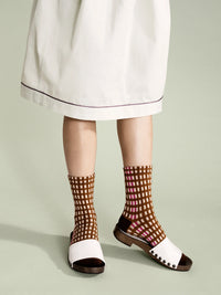 Skyscraper Stripe Socks | Brown
