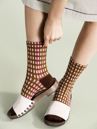 Skyscraper Stripe Socks | Brown