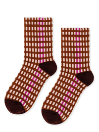 Skyscraper Stripe Socks | Brown