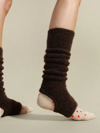 Alpaca Boucle Slouchy Legwarmer | Espresso