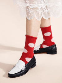 Rie Cashmere Crew Socks | Red
