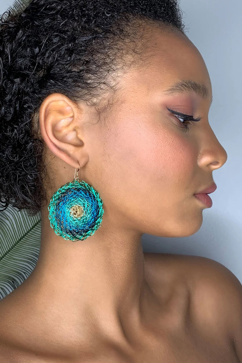 Peacock Crochet Earrings