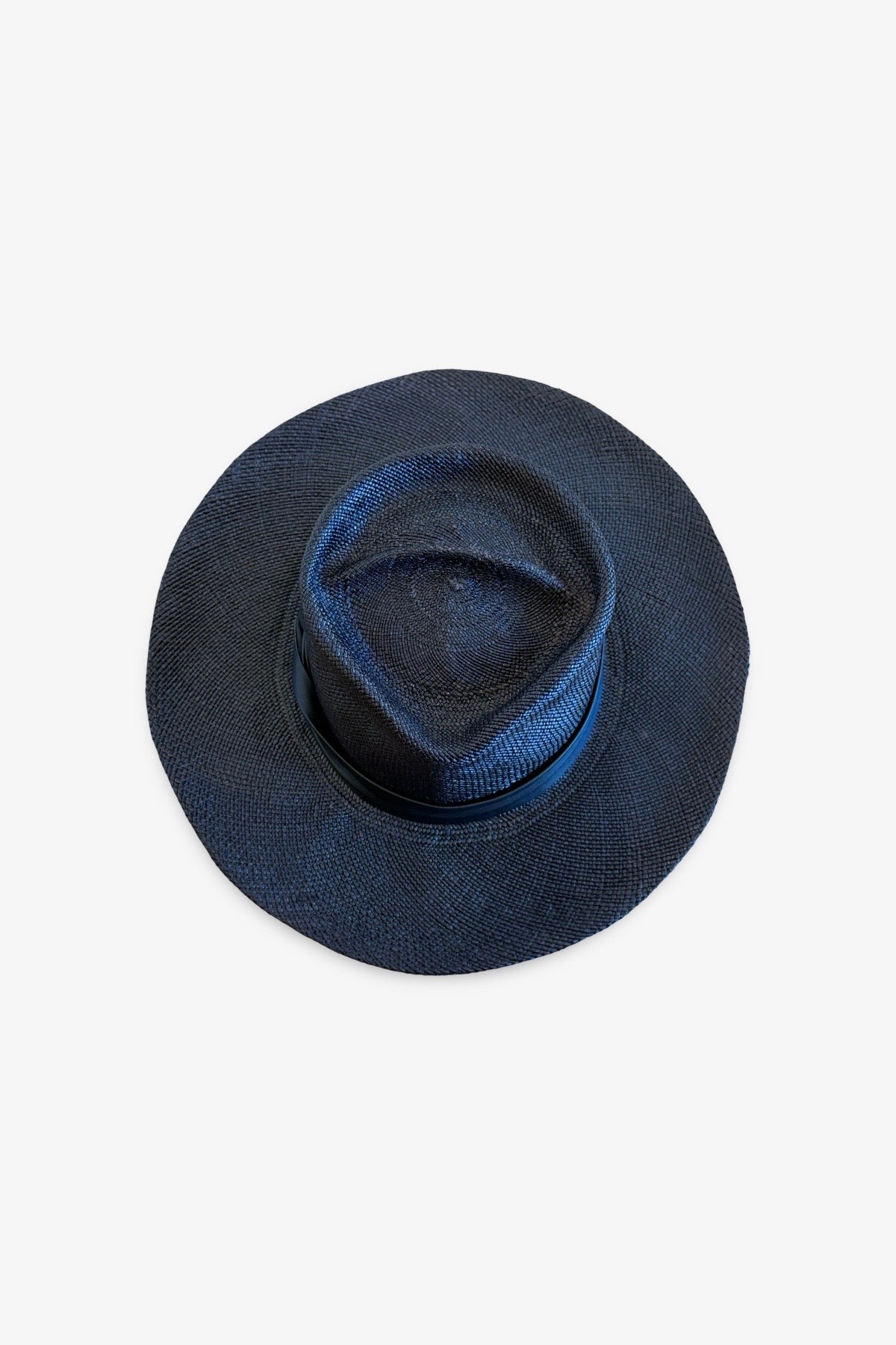 "Leo" Hand Sculpted Straw Fedora | Black