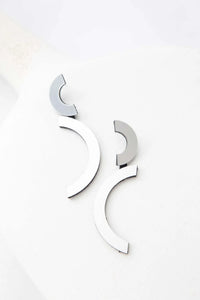 Mies Double Arc Earrings | Silver