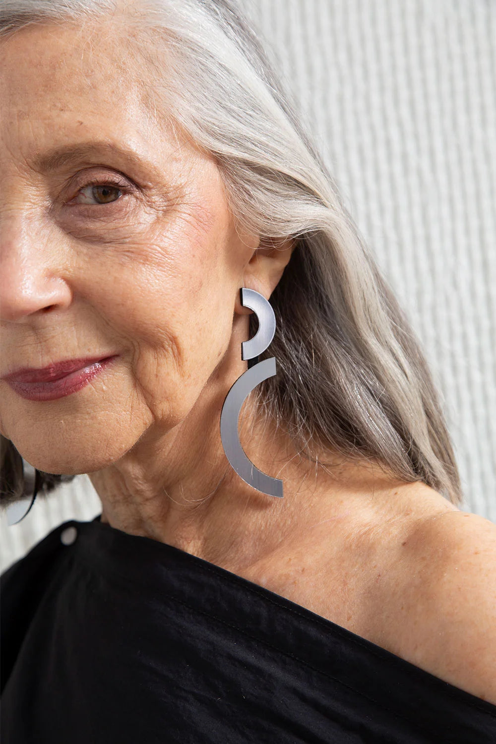 Mies Double Arc Earrings | Silver