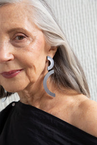 Mies Double Arc Earrings | Silver