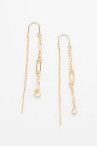 Opal Chain Threader Earrings