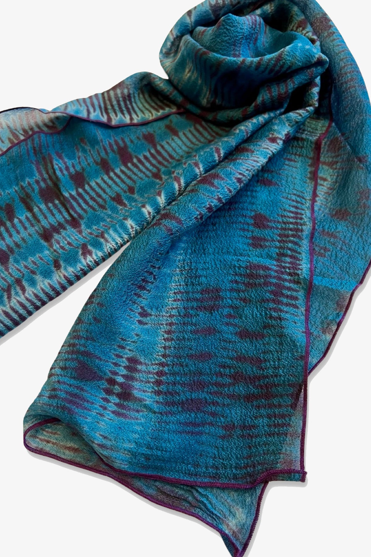 Shibori Dyed Silk Scarf | Deep Arctic Blue