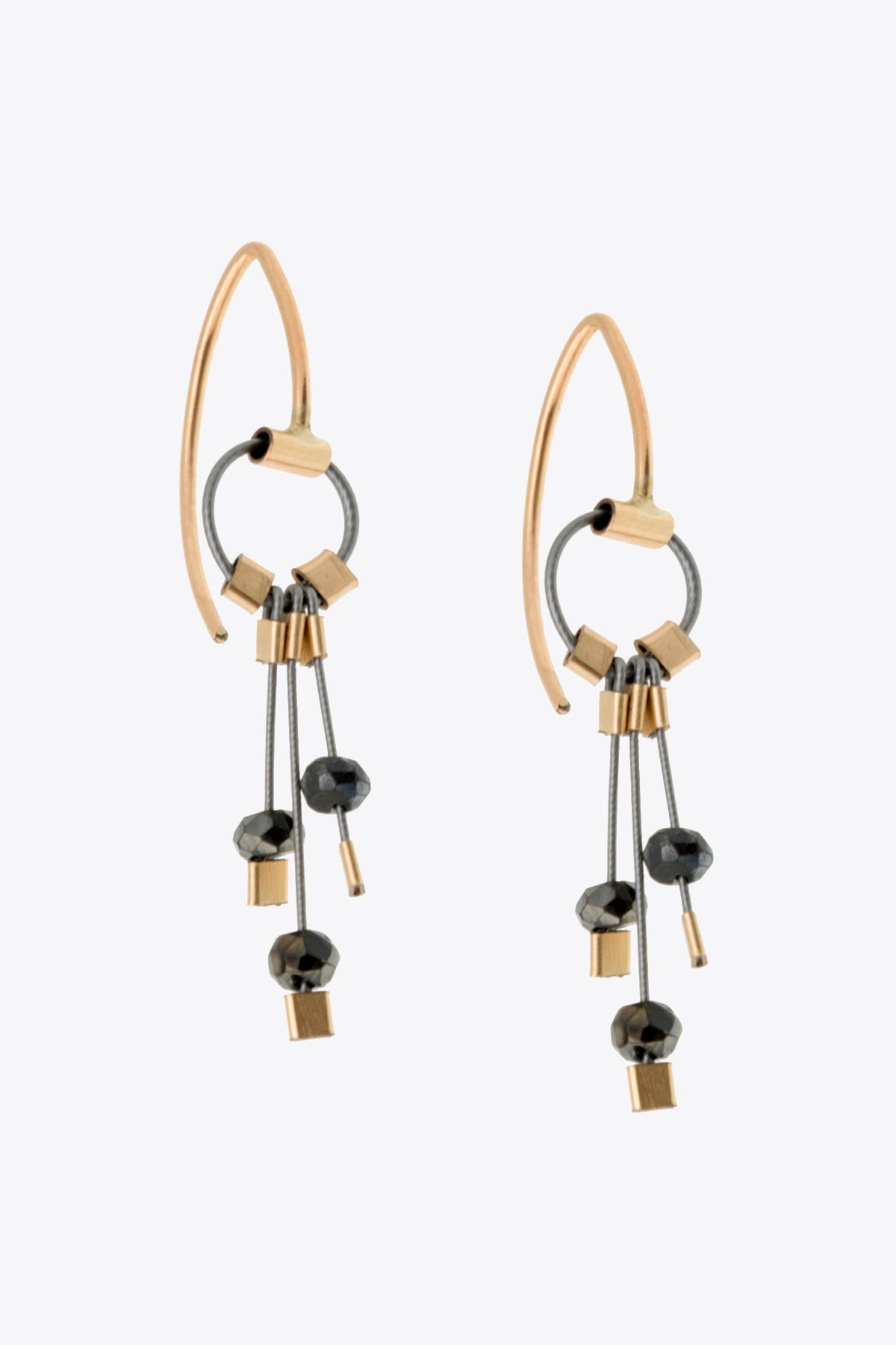 Aerial Hooks Earrings in Spinel/Gunmetal