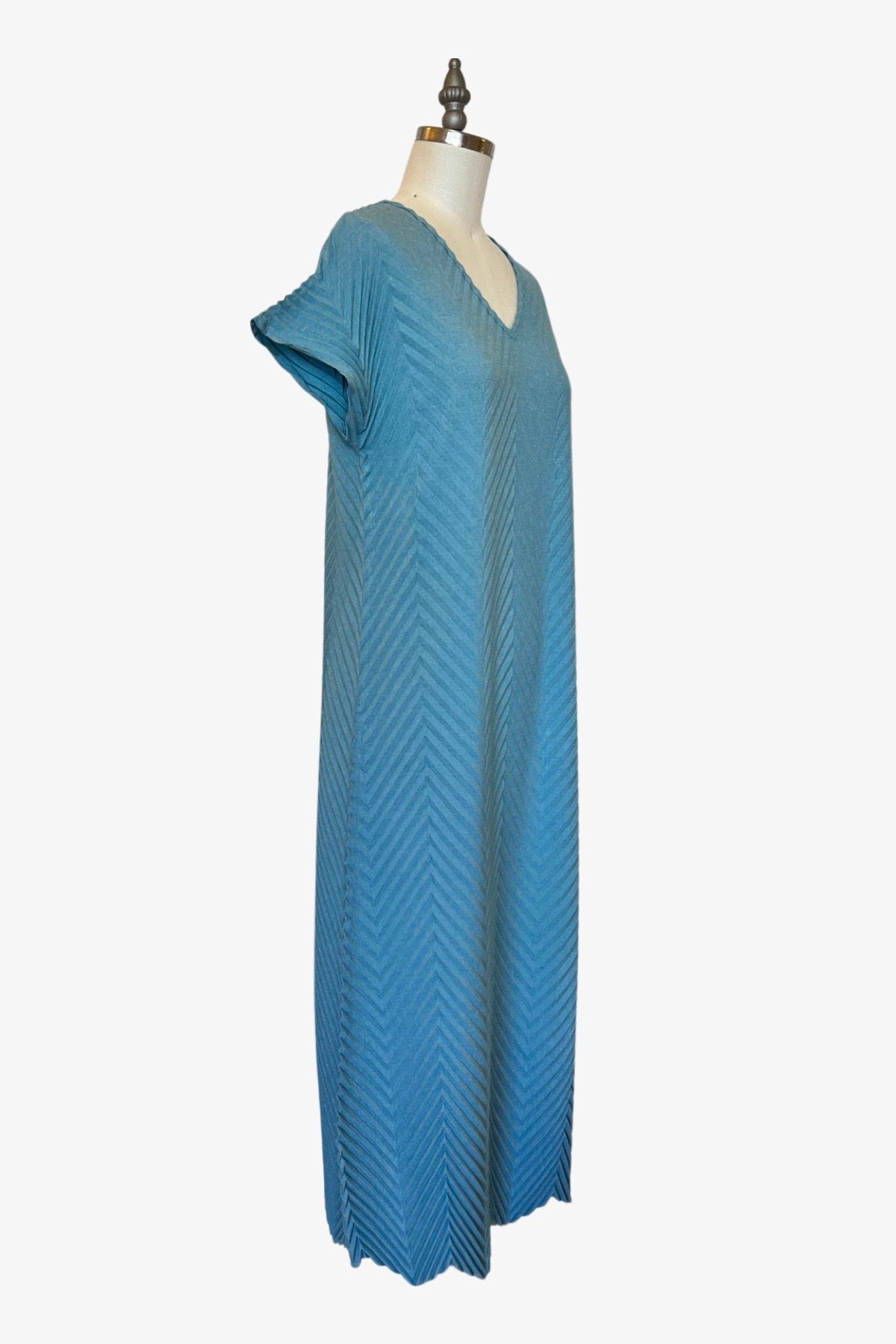 Reversible Chevron Maxi Dress | Aqua