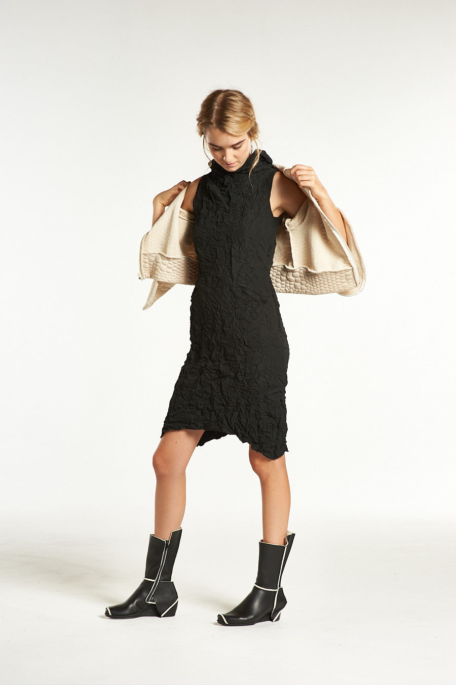 SALE Moth Hoodie Dress | Black Microfiber