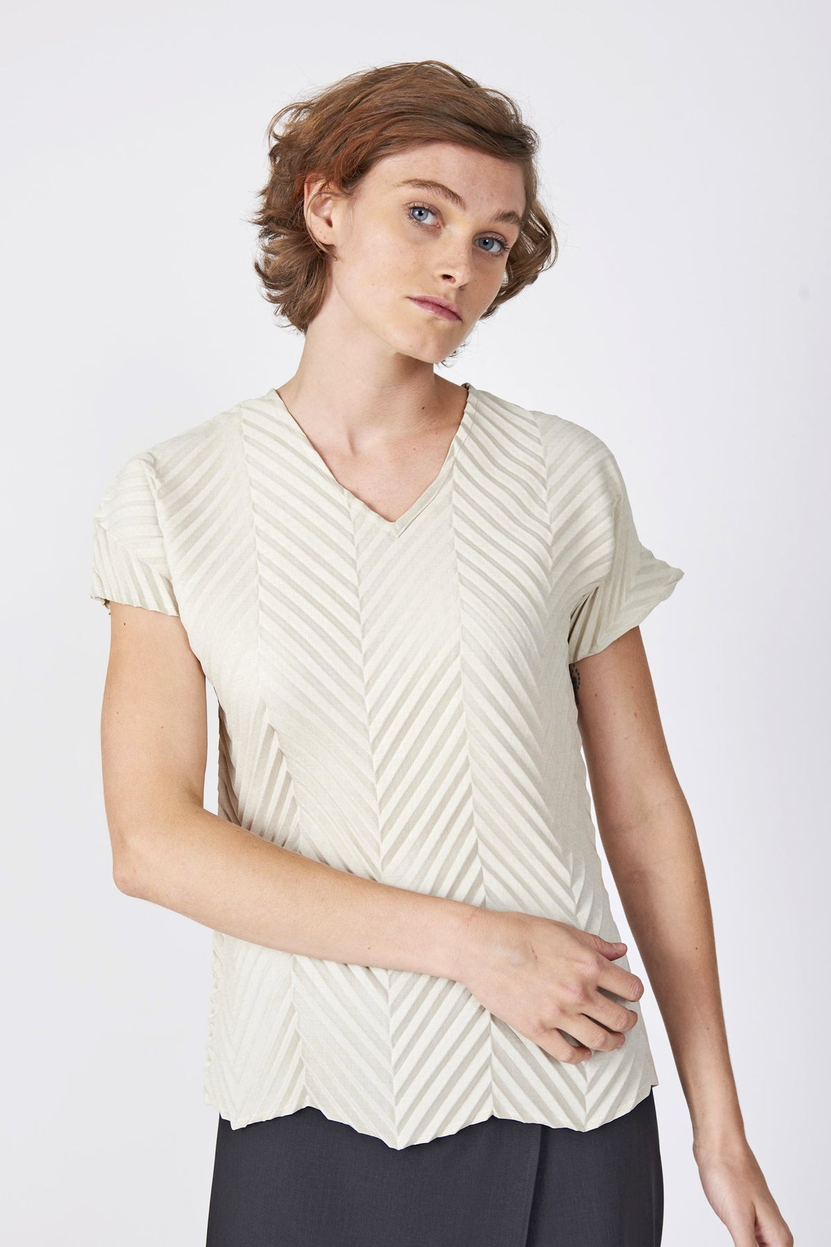 Chevron T-Shirt | Stone