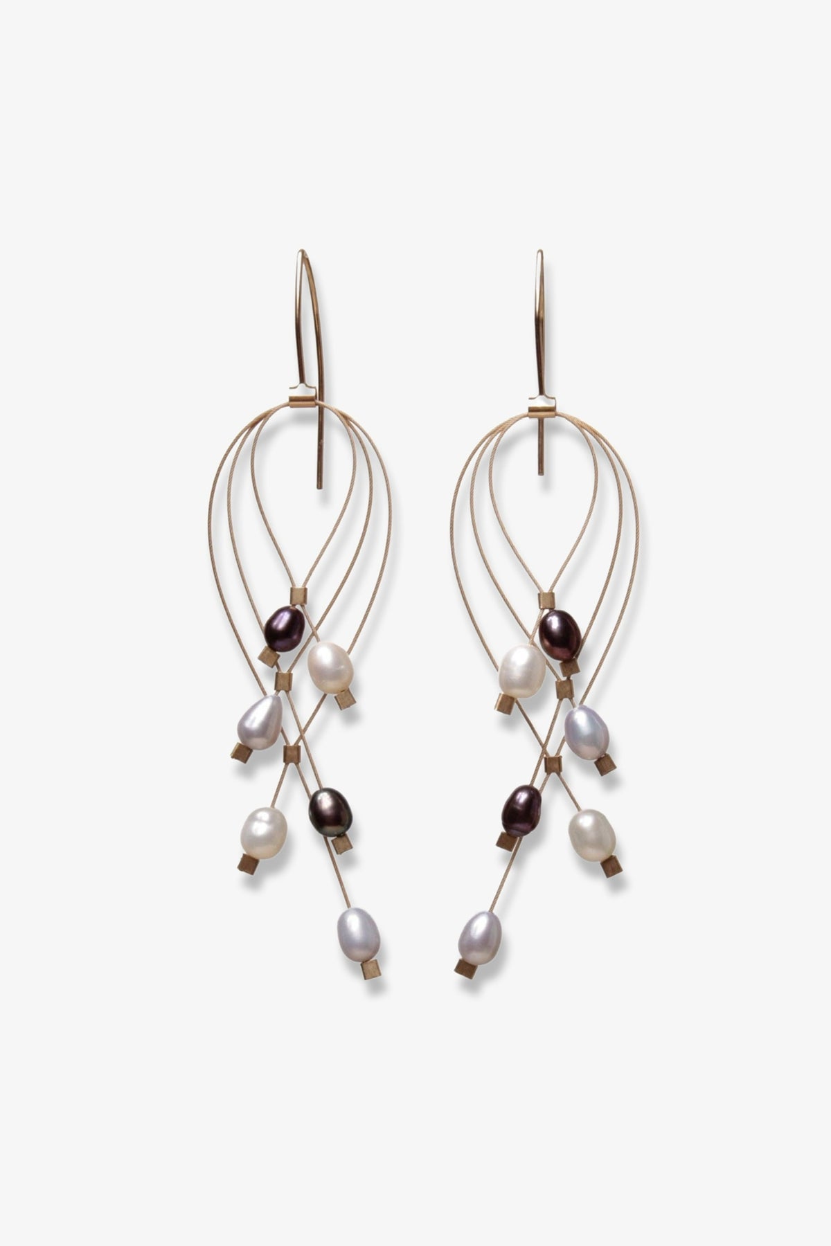 Lattice Hook Earring | Pearl/Gold